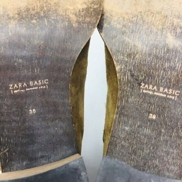 Zara womans suede leather ankle boots EU 38 BoxT Brown Heels Bohemian - Picture 5 of 7